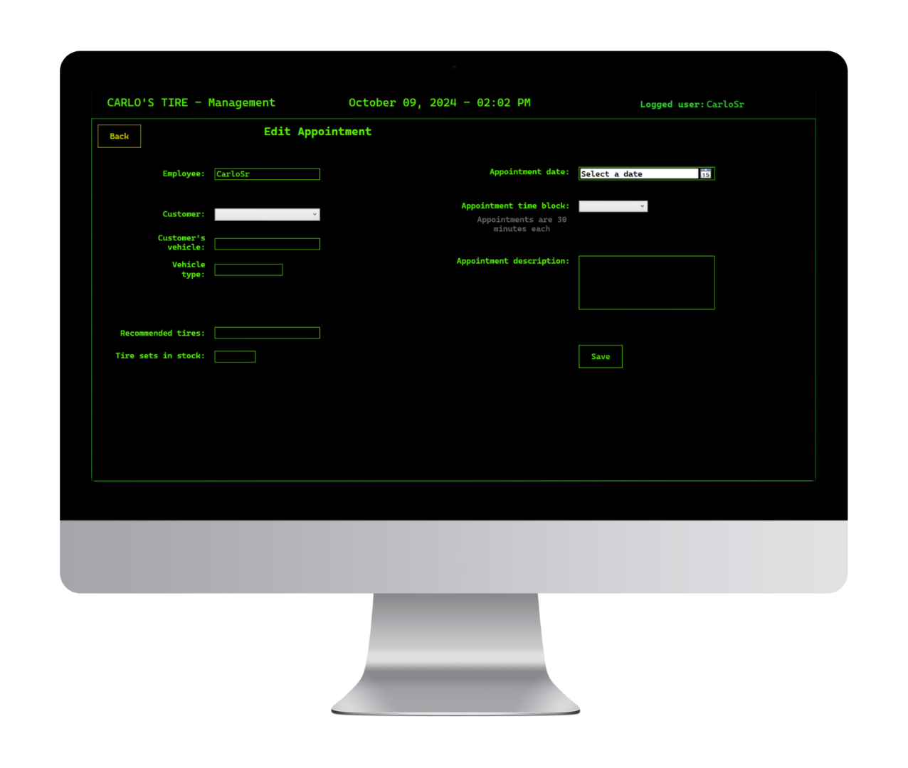 Appointment scheduling form